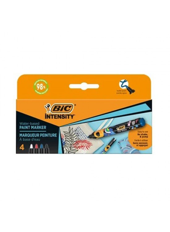 BIC MARKER 4LÜ SİYAH-MAVİ-KIRMIZI-YEŞİL