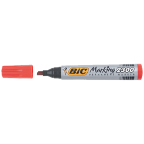 Bic Markör Permanent Kesik Uçlu Kırmızı 2300 03 (1 Adet)