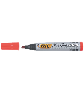 Bic Markör Permanent Kesik Uçlu Kırmızı 2300 03 (1 Adet)