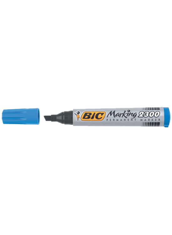 Bic Markör Permanent Kesik Uçlu Mavi 2300 06 (1 Adet)