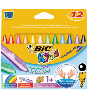 Bic Pastel Boya Plastidecor Karton Kutu Üçgen 12 Lİ 829773