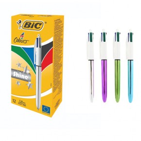 Bic Tükenmez Kalem Shıne 4 Colours Gümüş Gövde 919380 (1 Adet)