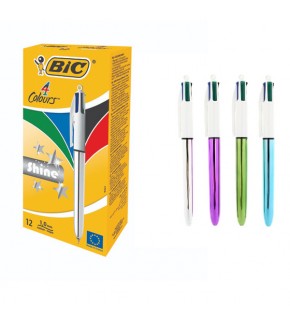 Bic Tükenmez Kalem Shıne 4 Colours Gümüş Gövde 919380 (1 Adet)
