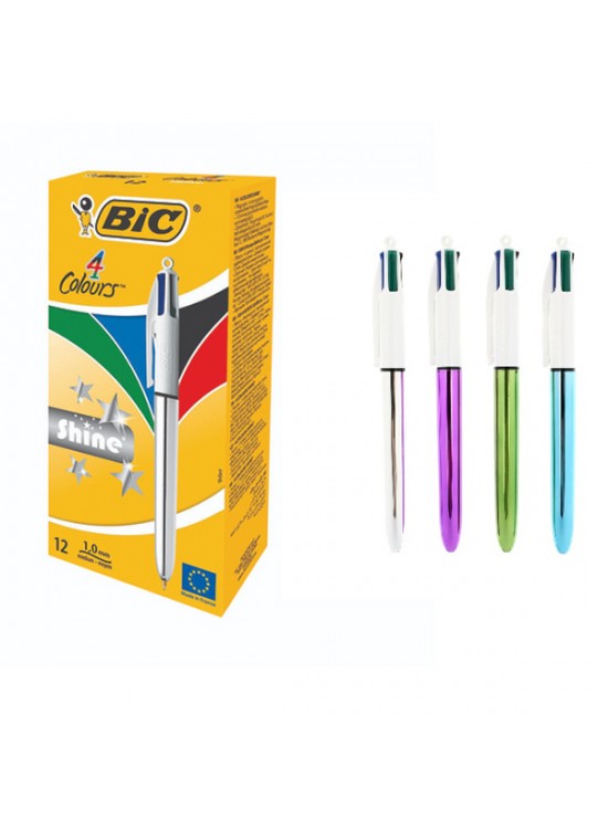 Bic Tükenmez Kalem Shıne 4 Colours Gümüş Gövde 919380 (1 Adet)