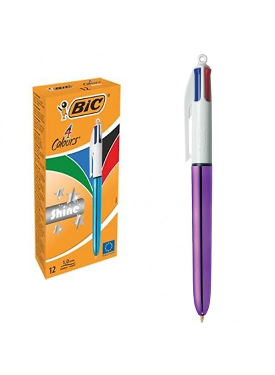 Bic Tükenmez Kalem Shıne 4 Colours Mor Gövde 951351 (1 Adet)