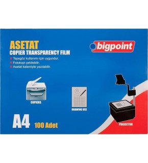 Bigpoint Fotokopi Asetatı A4 100 Lü BP699