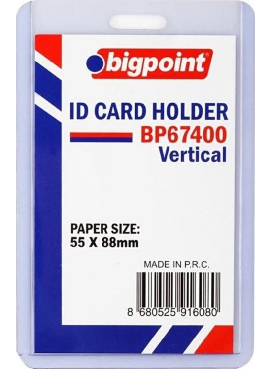 Bigpoint Kart Kabı Dikey Sert Pvc 55x88mm BP673V (1 Adet)