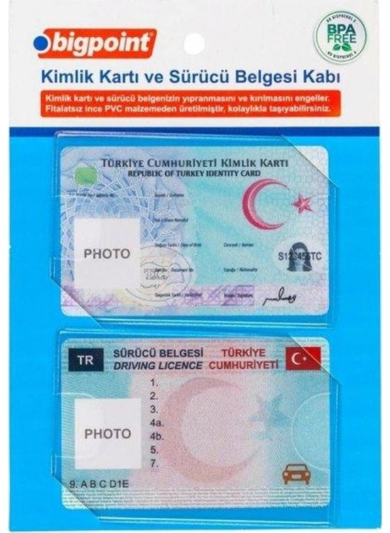 Bigpoint Kimlik-Sürücü Kart Kabı 2 Li Set BP671B (1 Adet)