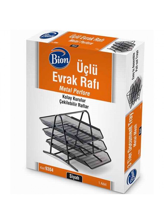 Bion Evrak Rafı Perfore 3 Lü Siyah 9304