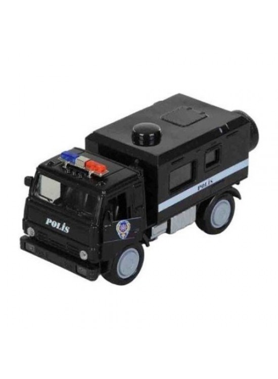 Birlik 1:36 Metal Çekbırak Işıklı Askeri&Polis Kamyonları FY5077P-12D