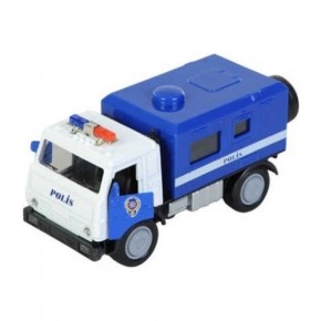 Birlik 1:36 Metal Çekbırak Işıklı Askeri&Polis Kamyonları FY5077P-12D