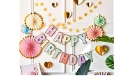Birthday Makaron Banner Varaklı