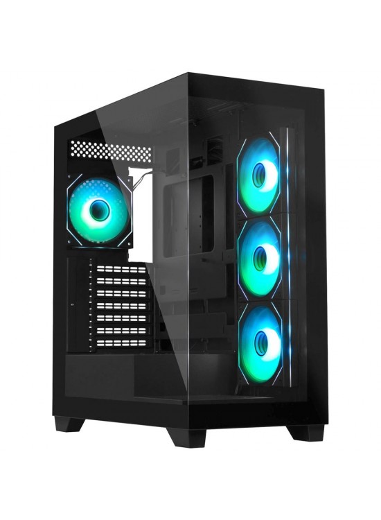 BitFenix CETO 500 4-120mm ARGB Fan 750W 80 Plus Siyah 1-Usb3.0 2-Usb2.0 Tempered Glass Oyuncu Kasası