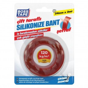 Boss Tape Akrilik Çift Taraflı Bant 24mmx2mt Bt-01