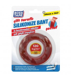 Boss Tape Akrilik Çift Taraflı Bant 24mmx2mt Bt-01