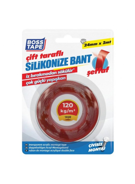 Boss Tape Akrilik Çift Taraflı Bant 24mmx2mt Bt-01