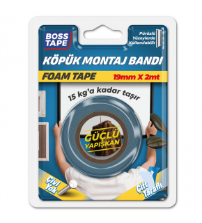 Boss Tape Çift Taraflı Köpük Bant Beyaz 15Kg