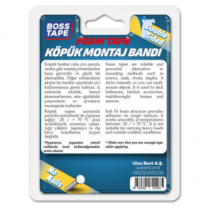 Boss Tape Çift Taraflı Köpük Bant Beyaz 15Kg