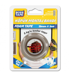 Boss Tape Çift Taraflı Köpük Bant Beyaz 5Kg Bt-01012