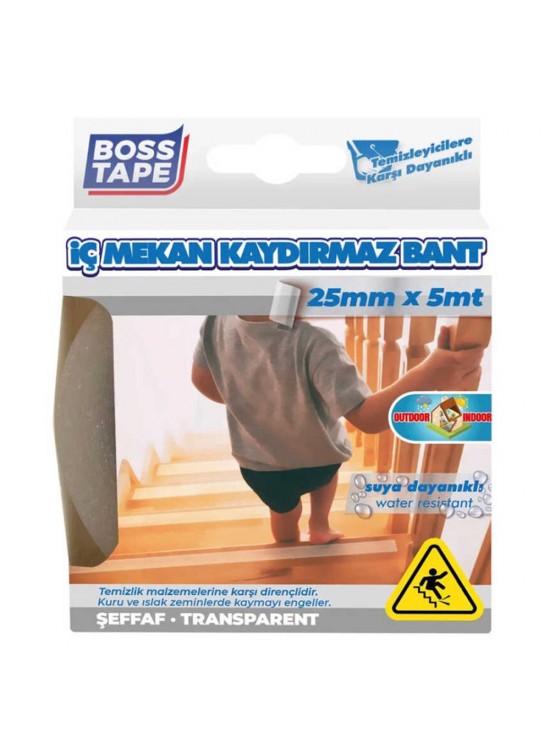 Boss Tape İç Mekan Şeffaf Pvc Kaydırmazlık Bandı Bt-10005