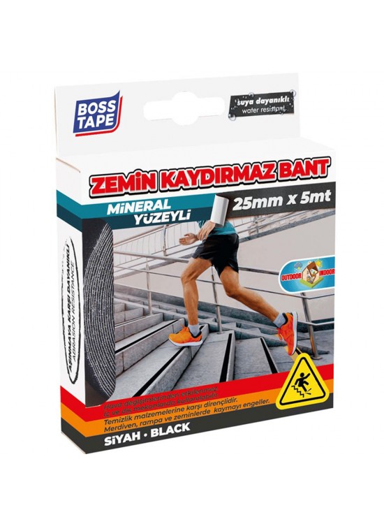 Boss Tape İç Ve Dış Mekan Kaydırmaz Bant Siyah Bt-10002