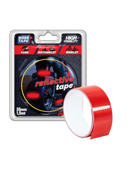 Boss Tape Reflektif Bant Kırmızı 35mmx1,5mt Bt-090