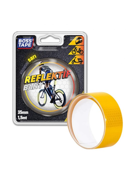 Boss Tape Reflektif Bant Sarı 35mmx1,5mt Bt-09004