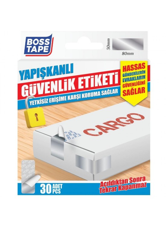 Boss Tape Yapışkanlı Güvenlik Etiketi 30 Adet