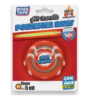 Boss Tape Yeni Çok Güçlü Polyester Çift Taraflı Bant 140 Der Bt-01038