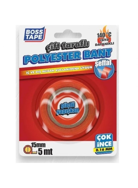 Boss Tape Yeni Çok Güçlü Polyester Çift Taraflı Bant 140 Der Bt-01038