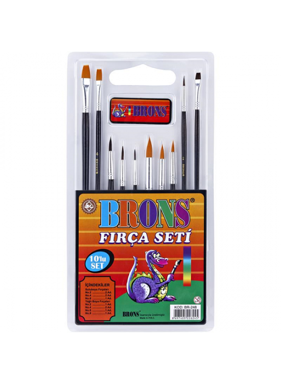 Brons Fırça Seti Sulu Boya Ve Yağlı Boya 10 LU BR-248