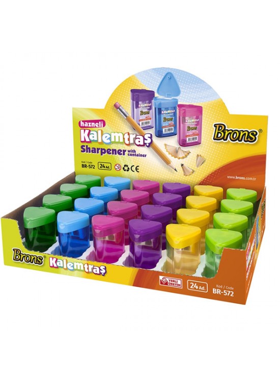 Brons Kalemtıraş Hazneli Üçgen BR-572 (1 Adet)