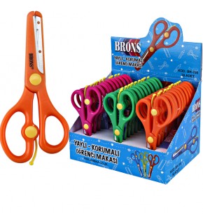 Brons Öğrenci Makası Yaylı Korumalı BR-700 (1 Adet)