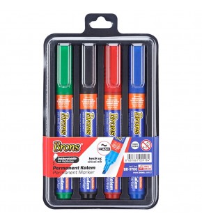 Brons Permanent Marker Kalem Kesik Uç 4 Lü Bls BR-9700