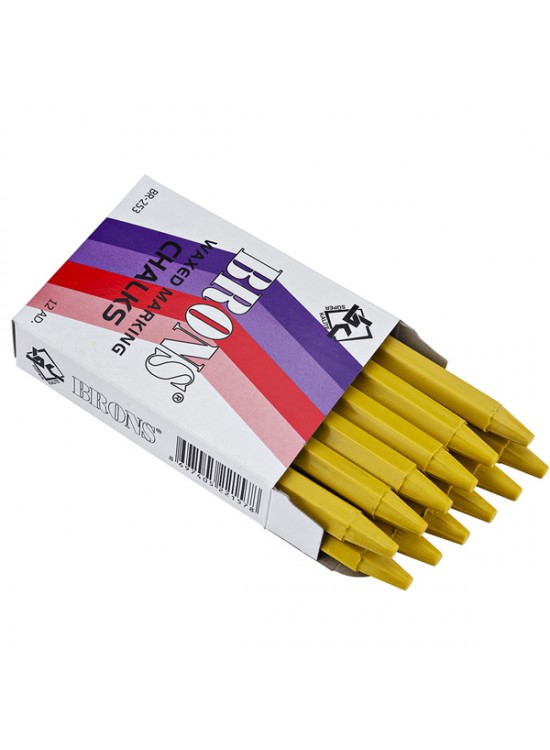 Brons Tebeşir Yuvarlak Yağlı Sarı 12 Lİ BR-253