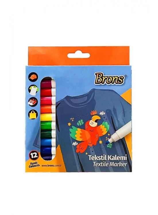 Brons Tekstil Marker 12 Li Set BR-1001