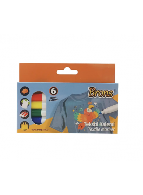 Brons Tekstil Marker 6 Lı Set BR-1000
