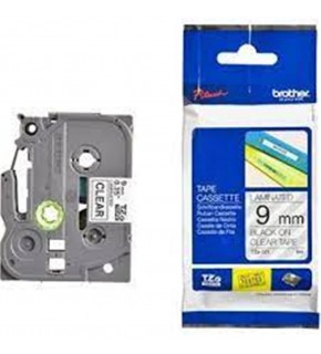 Brother TZE-121 9 mm Şeffaf Üzeri Siyah Laminasyonlu Etiket