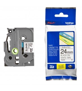 Brother TZE-251 24 mm Beyaz Üzeri Siyah Laminasyonlu Etiket