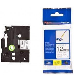Brother TZE-FX231 12 mm Beyazı Üzeri Siyah Esnek Laminasyonlu Etiket