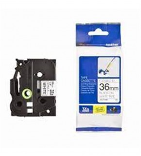 Brother TZE-FX261 36 mm Beyaz Üzerine Siyah Esnek Etiket 8 Metre