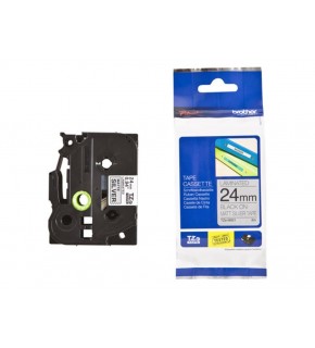 Brother TZE-M951 24 mm Mat Gümüş Üzeri Siyah Laminasyonlu Etiket