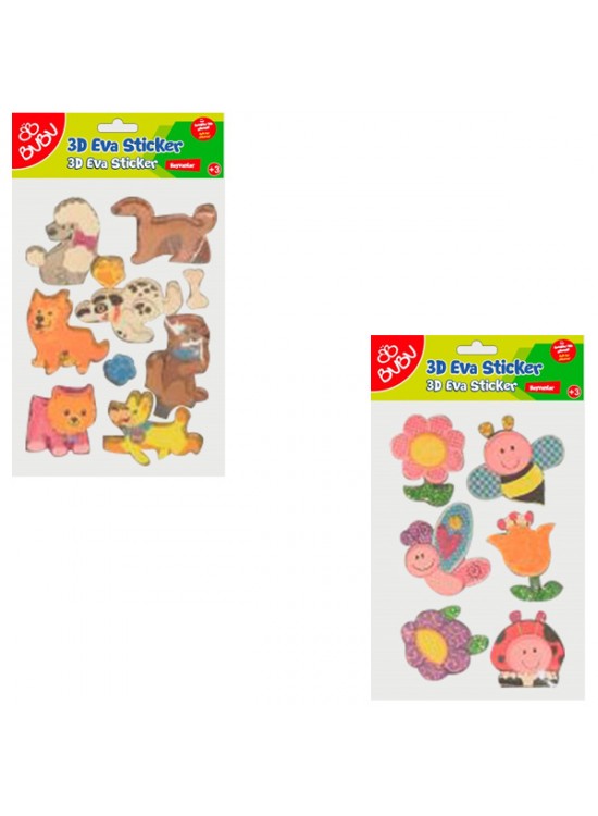 Bu-Bu 3D Eva Simli Sticker Hayvanlar BUBU-STS045 (1 Adet)