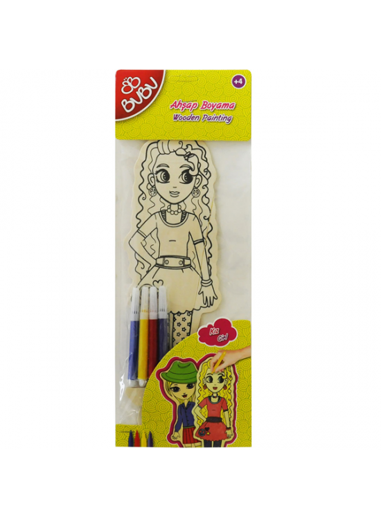 Bu-Bu Ahşap Boyama Kız 2 Model BUBU-AB0040