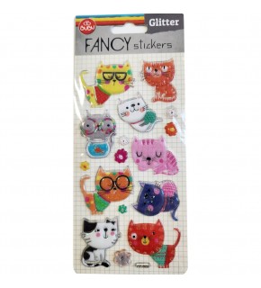 Bu-Bu Damla Stıckers Glıtter Kedi 9x20 BUBU-PUS-6602