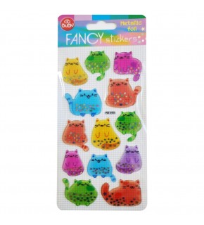 Bu-Bu Damla Stıckers Kedi 9x20 Metalik BUBU-PUS-8401