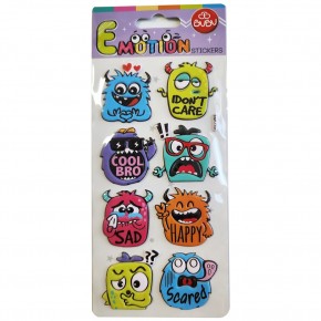 Bu-Bu Ebu-bu Emotıons Puffy Stickers Monsters 9x21 BUBU-SWP-1701