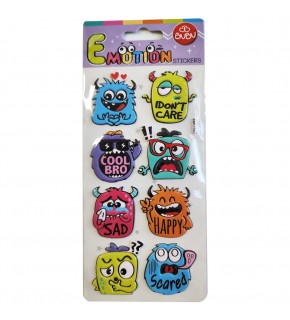 Bu-Bu Ebu-bu Emotıons Puffy Stickers Monsters 9x21 BUBU-SWP-1701