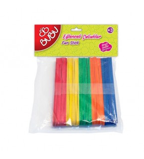 Bu-Bu Eğlenceli Çubuklar Renkli 11,5x1 Cm