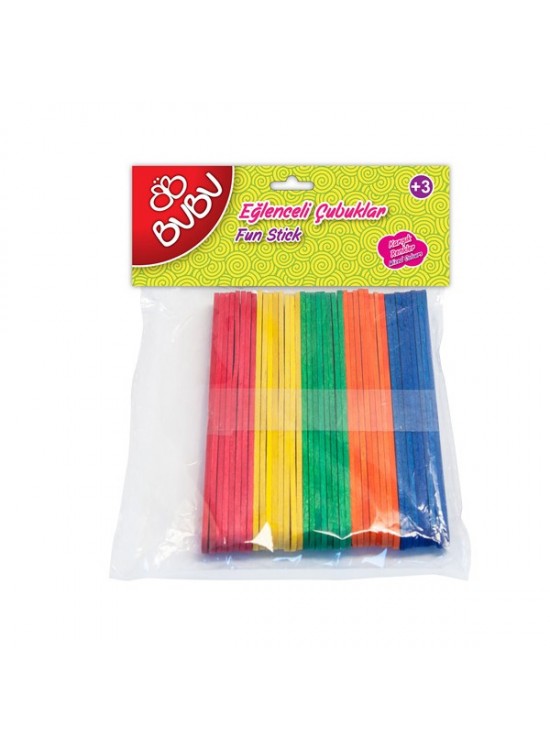 Bu-Bu Eğlenceli Çubuklar Renkli 11,5x1 Cm